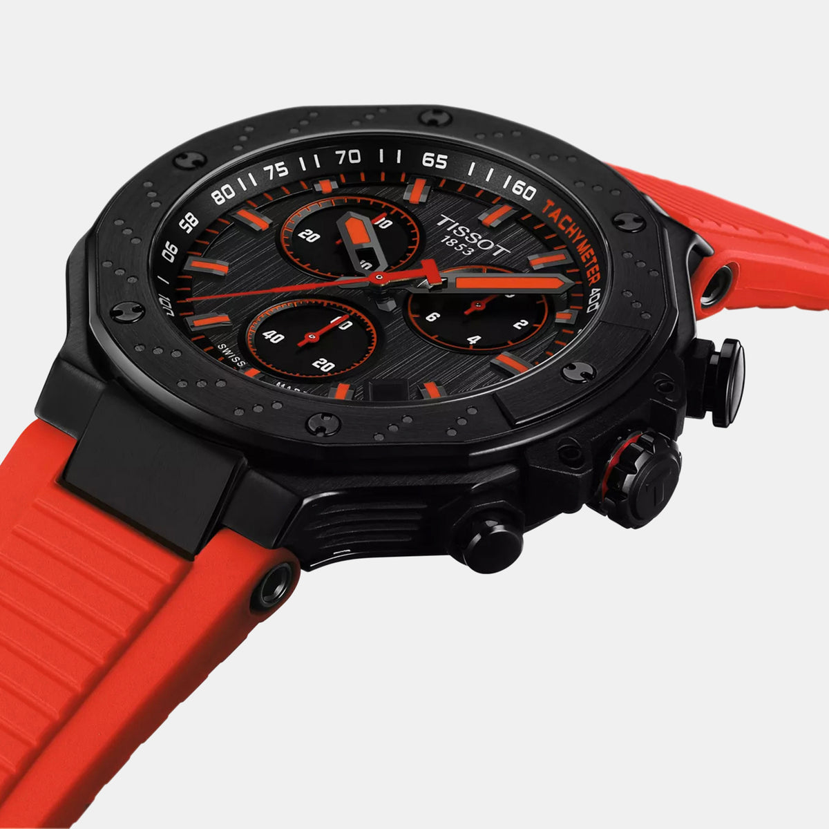 T-Race Men Quartz Grey Dial Chronograph Silicone Watch T1414173706101