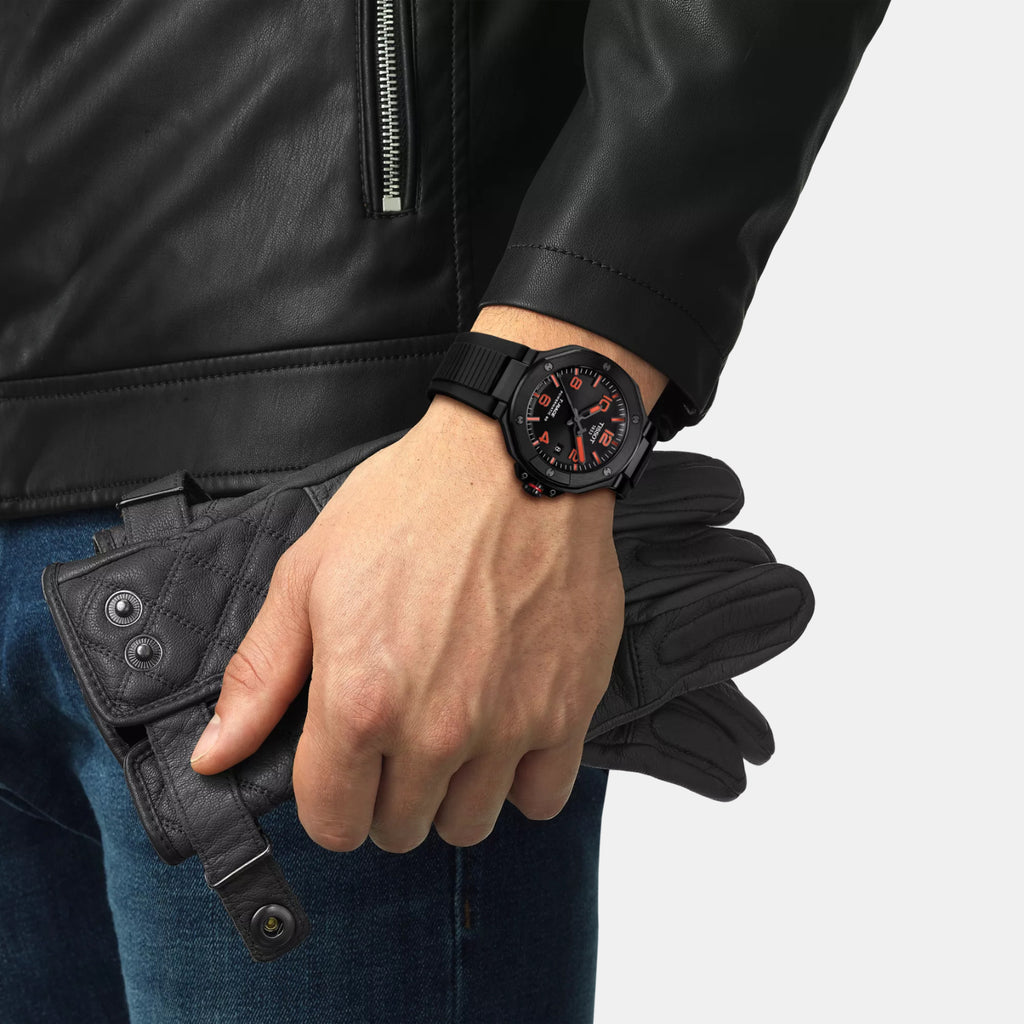 T-Race Men Automatic Black Dial Analog Silicone Watch T1418073705700