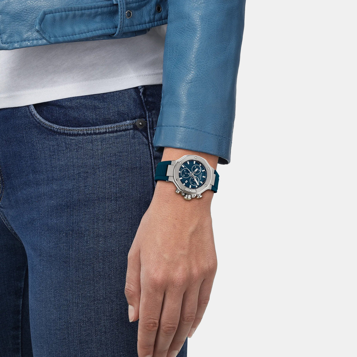 T-Race Unisex Quartz Blue Dial Analog Silicone Watch T1418171704100