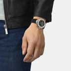 Men Quartz Black Dial Analog Synthetic Watch T1418171705100