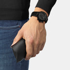 T-Race Men Quartz Black Dial Analog Silicone Watch T1418173705100