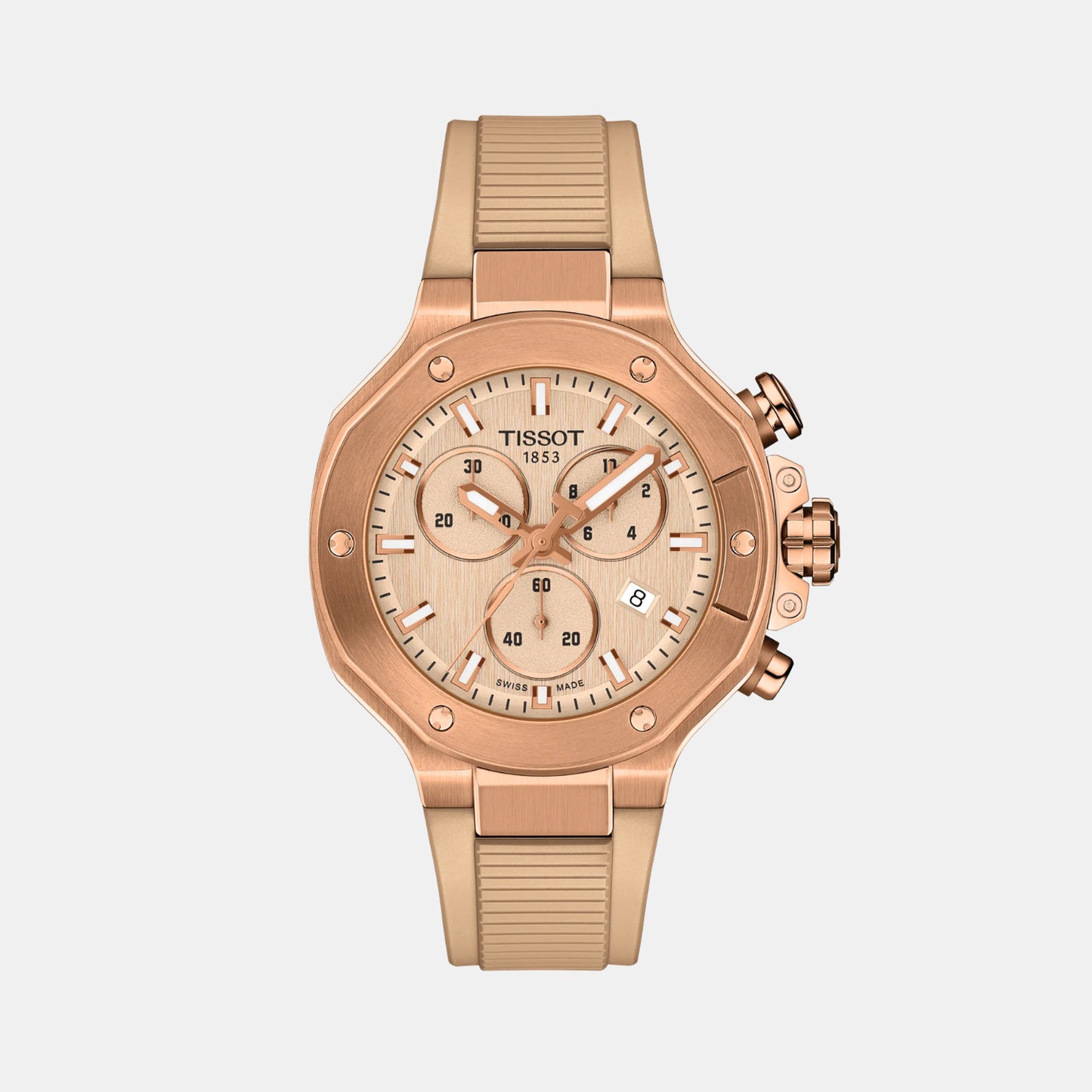 T-Race Men Chronograph Nude Dial Quartz Silicone Watch T1418173750100