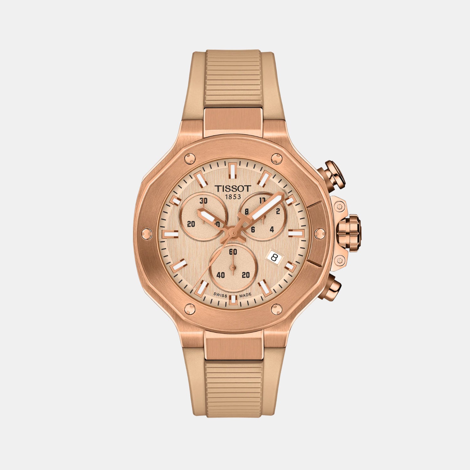 T-Race Men Chronograph Nude Dial Quartz Silicone Watch T1418173750100