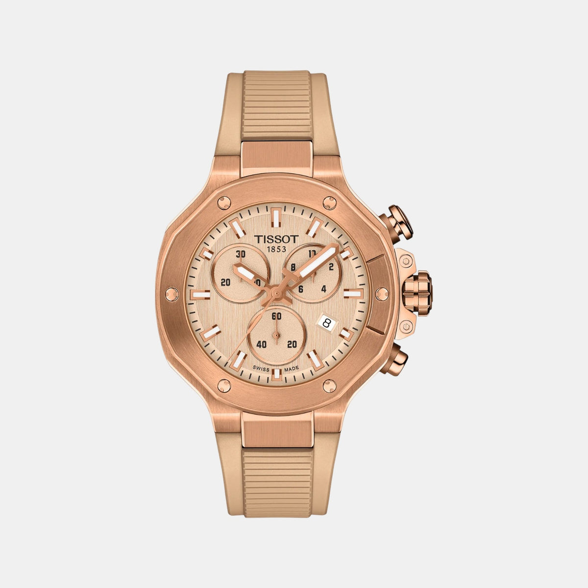 T-Race Unisex Quartz Nude Dial Analog Silicone Watch T1418173750100
