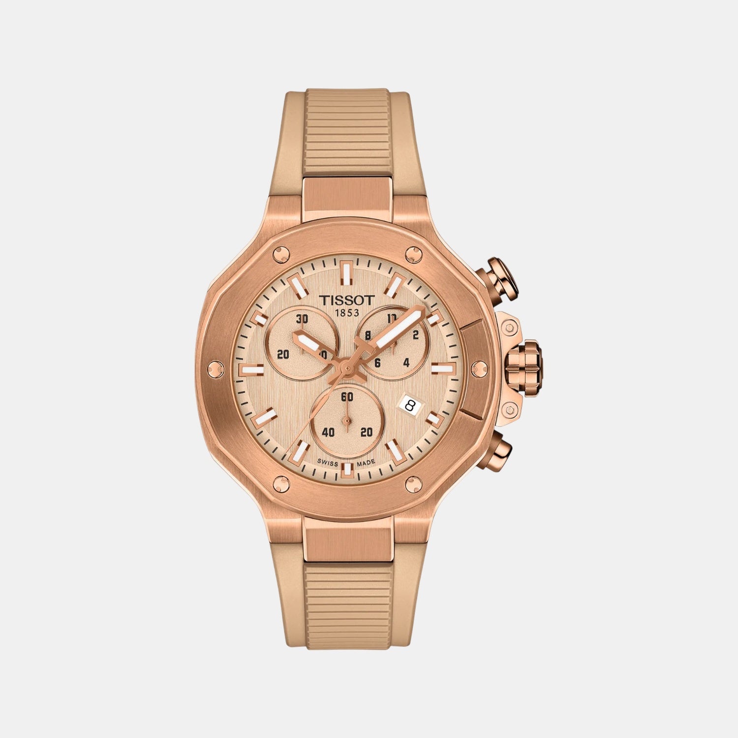 T-Race Men Chronograph Nude Dial Quartz Silicone Watch T1418173750100