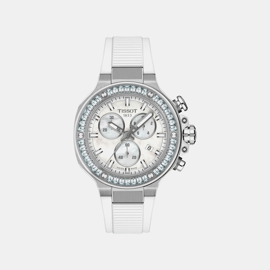 T-Race Unisex Quartz Mother Of Pearl Dial Chronograph Silicone Watch T1418179711100