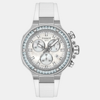 T-Race Unisex Quartz White Mother Of Pearl Dial Chronograph Silicone Watch T1418179711100
