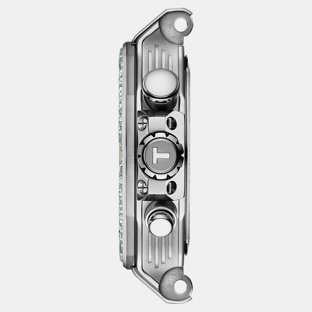 T-Race Unisex Quartz White Mother Of Pearl Dial Chronograph Silicone Watch T1418179711100