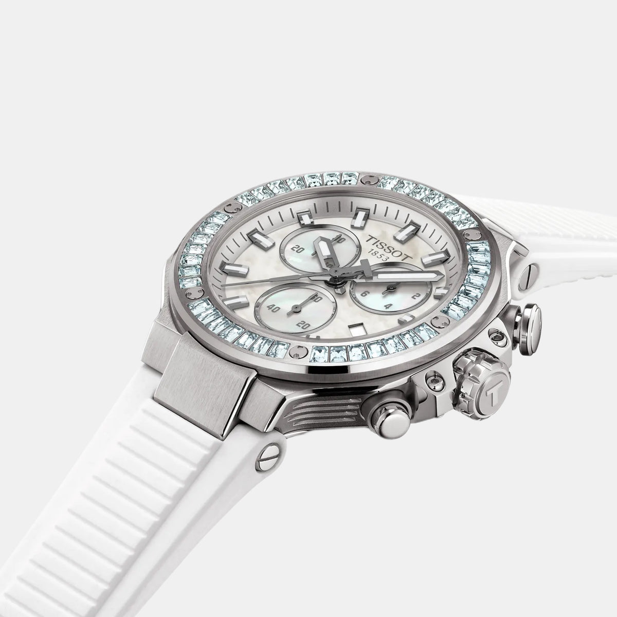 T-Race Unisex Quartz Mother Of Pearl Dial Chronograph Silicone Watch T1418179711100