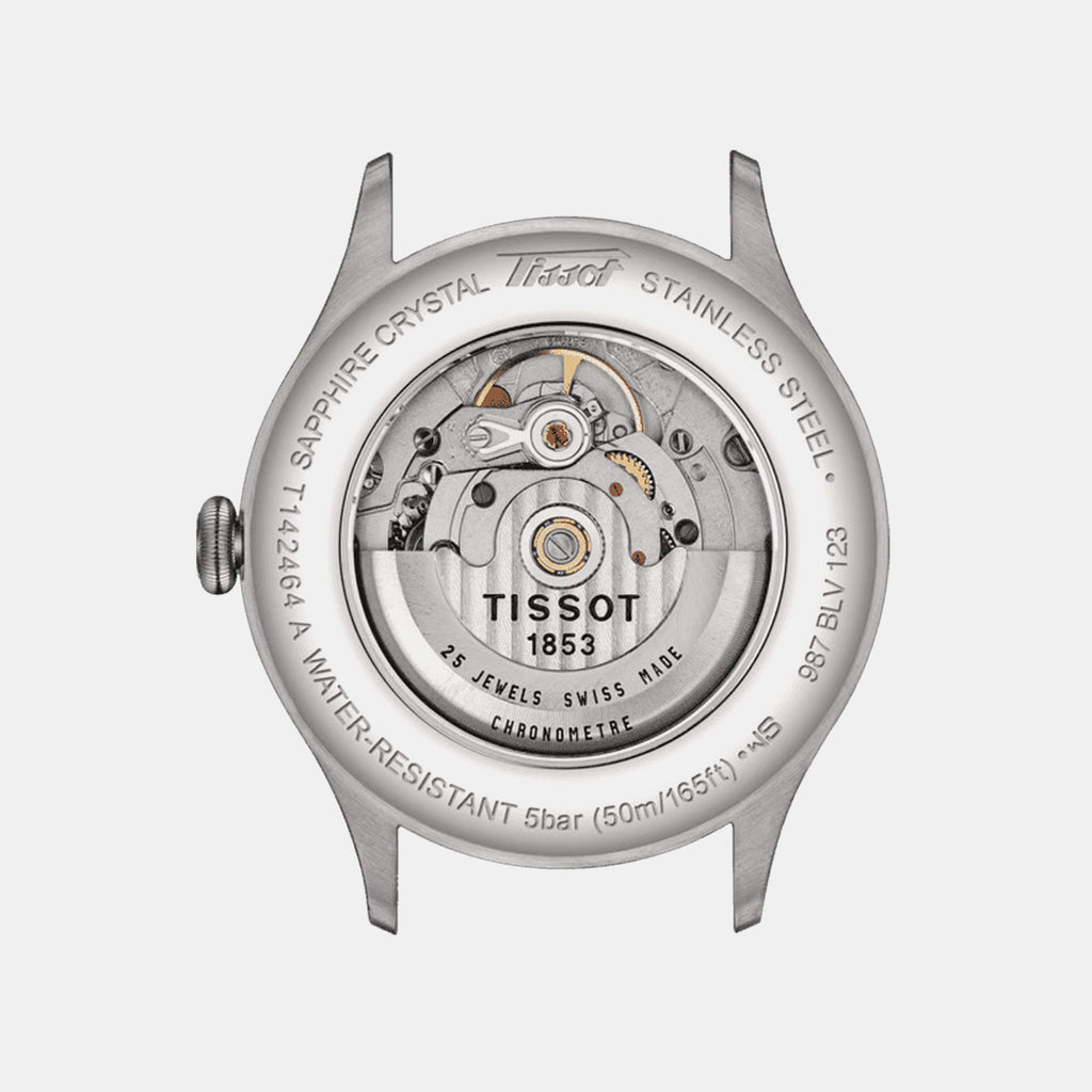 Heritage Men Automatic Silver Dial Analog Leather Watch T1424641603200