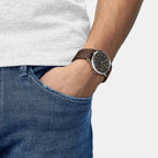 Telemeter Unisex Automatic Grey Dial Analog Leather Watch T1424641606200