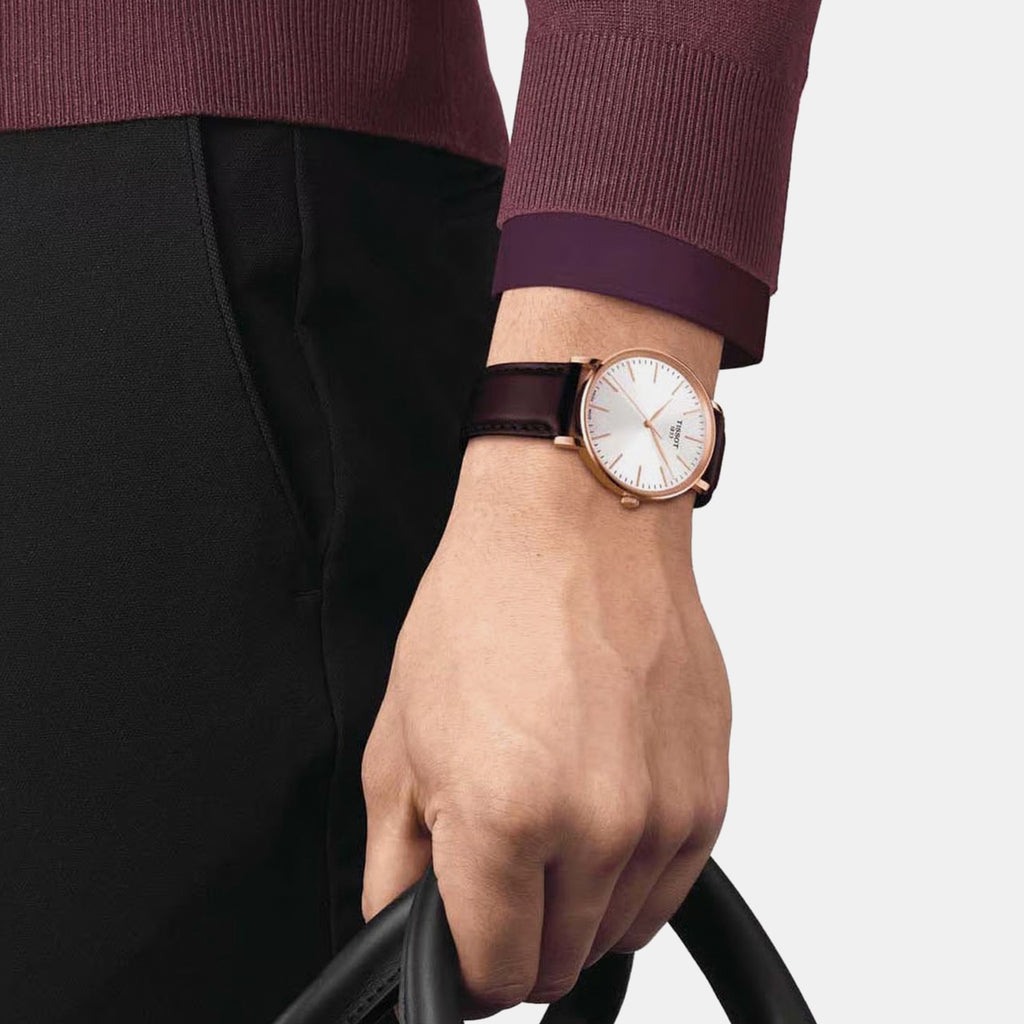 Everytime Men Quartz White Dial Analog Leather Watch T1434103601100