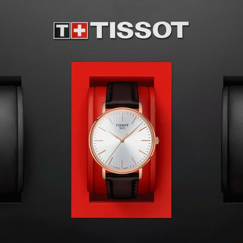 Everytime Men Quartz White Dial Analog Leather Watch T1434103601100