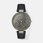 Classic Contemporary Unisex Quartz Grey Dial Analog Leather Watch T1474099651000