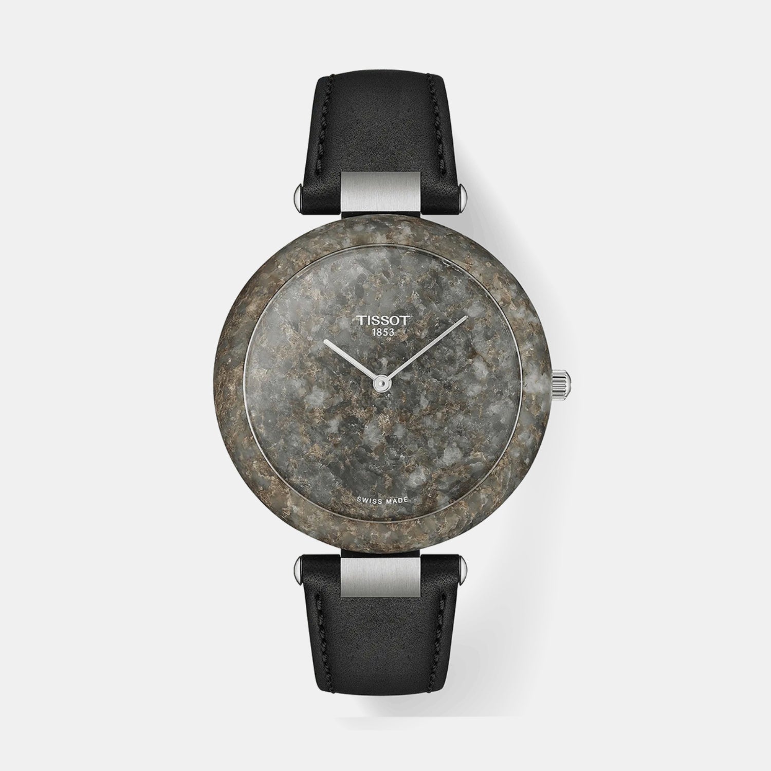 Classic Contemporary Unisex Quartz Grey Dial Analog Leather Watch T1474099651000