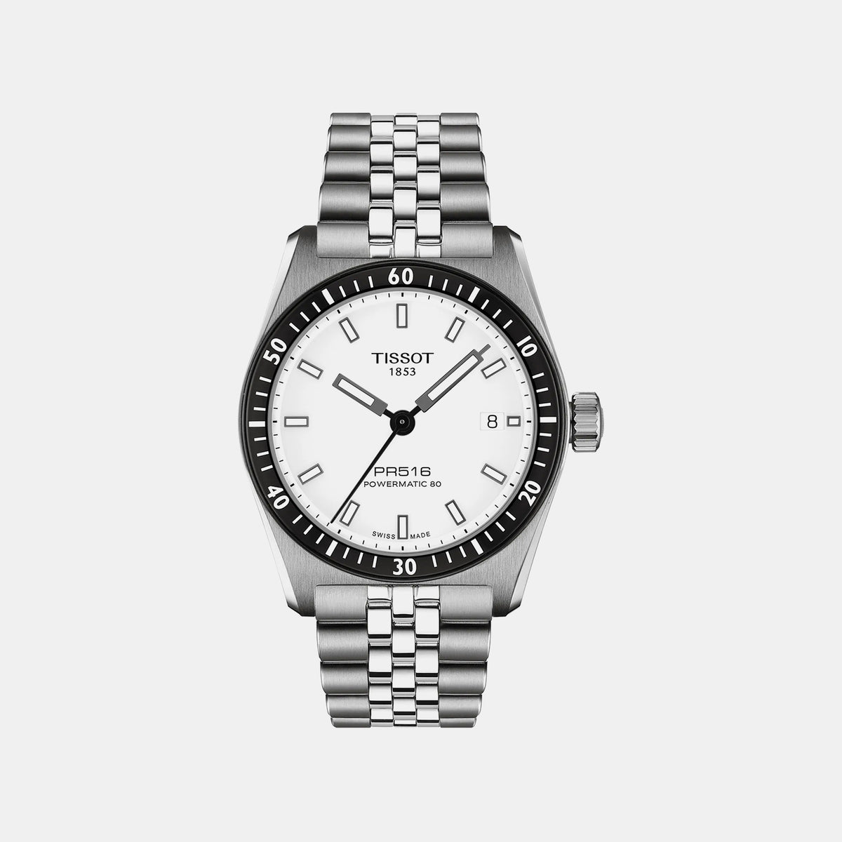 PR 516 Unisex Automatic White Dial Analog Stainless Steel Watch T1494071103100