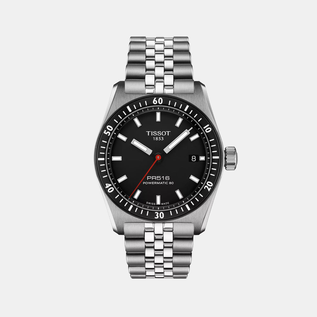 PR 516 Powermatic 80 Unisex Automatic Black Dial Analog Stainless Steel Watch T1494071105100