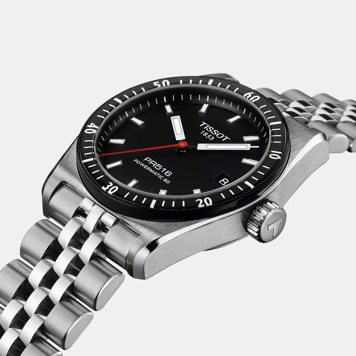 PR 516 Unisex Automatic Black Dial Analog Stainless Steel Watch T1494071105100