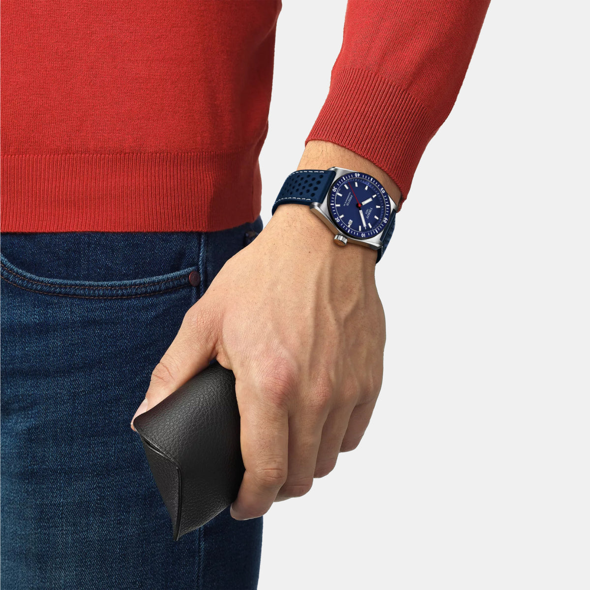 PR 516 Unisex Automatic Blue Dial Analog Leather Watch T1494071604100