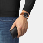 PR 516 Men Automatic Black Dial Analog Leather Watch T1494071605100