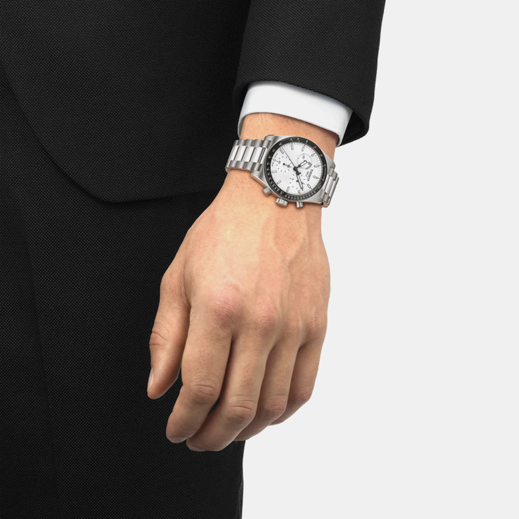 Men Quartz White Dial Chronograph Stainless Steel Watch T1494171101100