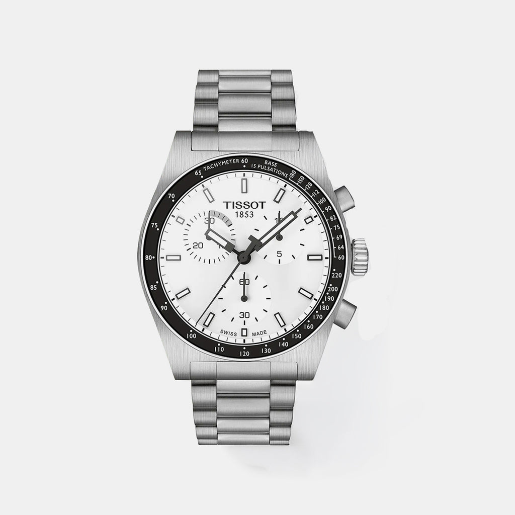 Men Quartz White Dial Chronograph Stainless Steel Watch T1494171101100