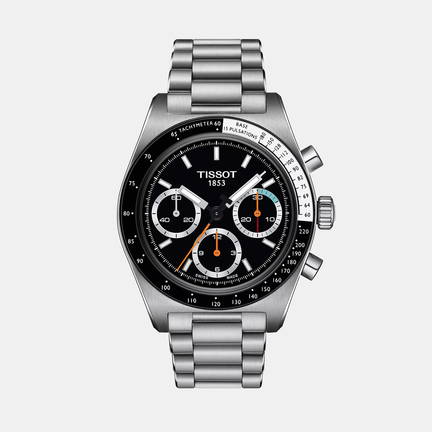 T-Sport Men Chronograph Black Dial Swiss Mechanical Stainless Steel Watch T1494592105100