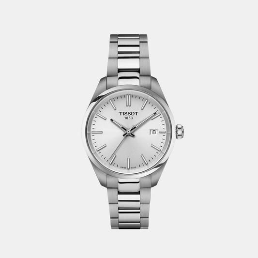 PR 100 T-Classic Unisex Analog Silver Dial Quartz Stainless Steel Watch T1502101103100