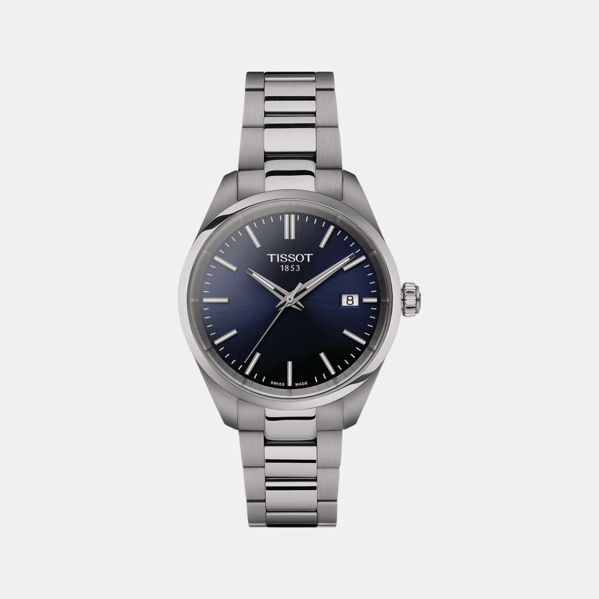 PR 100 Unisex Quartz Blue Dial Analog Stainless Steel Watch T1502101104100