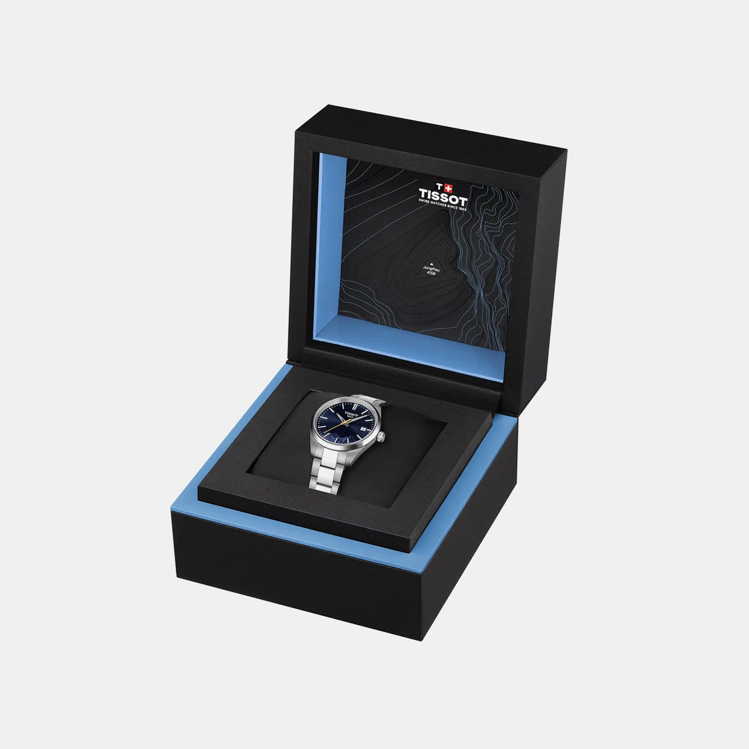 PR 100 Women Quartz Blue Dial Analog Stainless Steel Watch T1502101104101