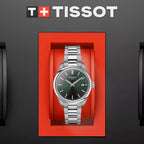 PR 100 Women Quartz Green Dial Analog Stainless Steel Watch T1502101109100