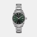 PR 100 Women Quartz Green Dial Analog Stainless Steel Watch T1502101109100