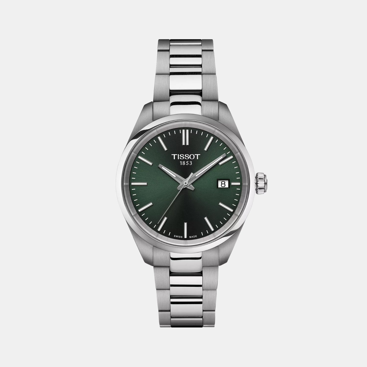 PR 100 Women Quartz Green Dial Analog Stainless Steel Watch T1502101109100
