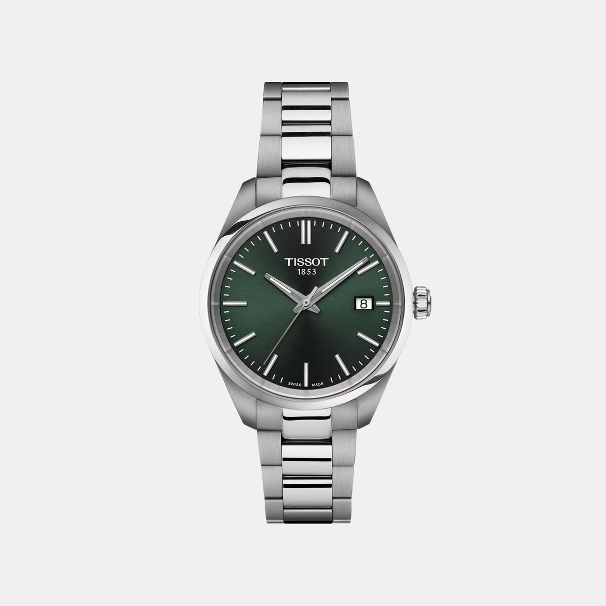 PR 100 Unisex Quartz Green Dial Analog Stainless Steel Watch T1502101109100