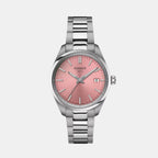 PR 100 Women Quartz Pink Dial Analog Stainless Steel Watch T1502101133100