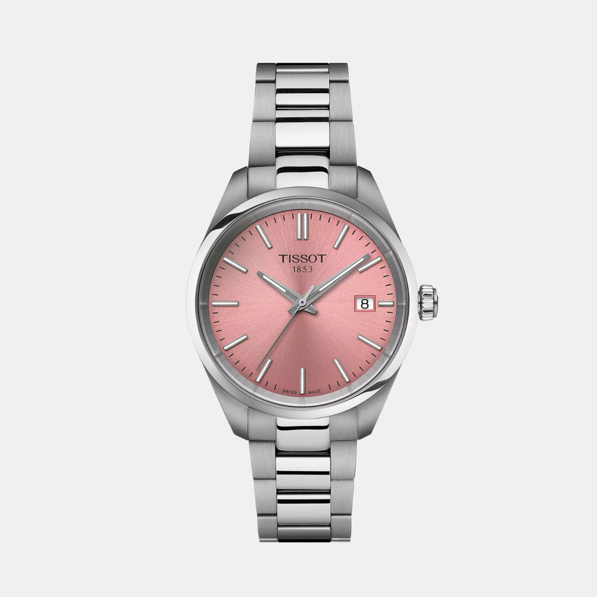 PR 100 Women Quartz Pink Dial Analog Stainless Steel Watch T1502101133100
