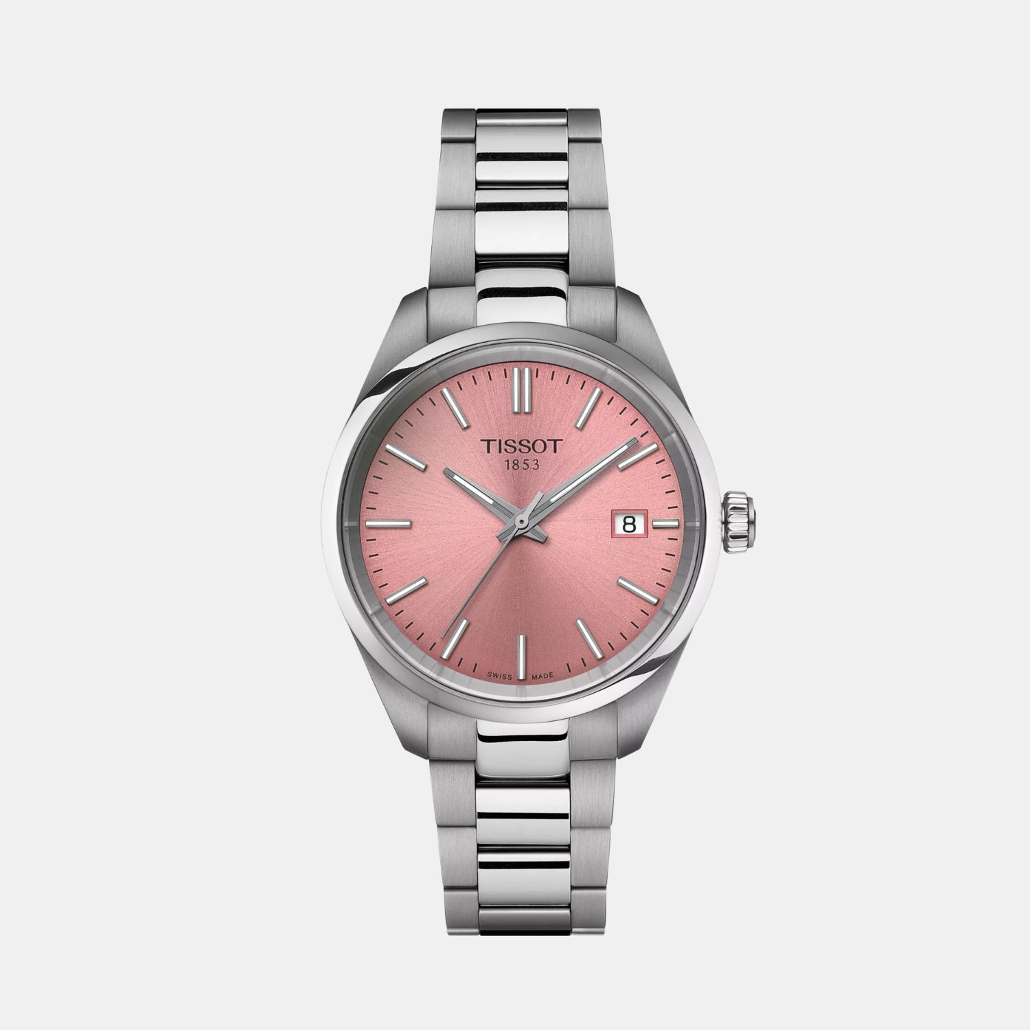 PR 100 Women Quartz Pink Dial Analog Stainless Steel Watch T1502101133100
