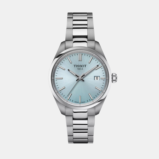 PR 100 T-Classic Unisex Analog Ice Blue Dial Quartz Stainless Steel Watch T1502101135100