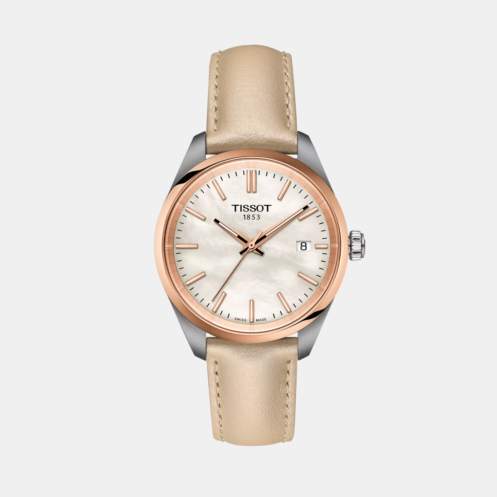 Tissot Round White Mother Of Pearl Analog watch