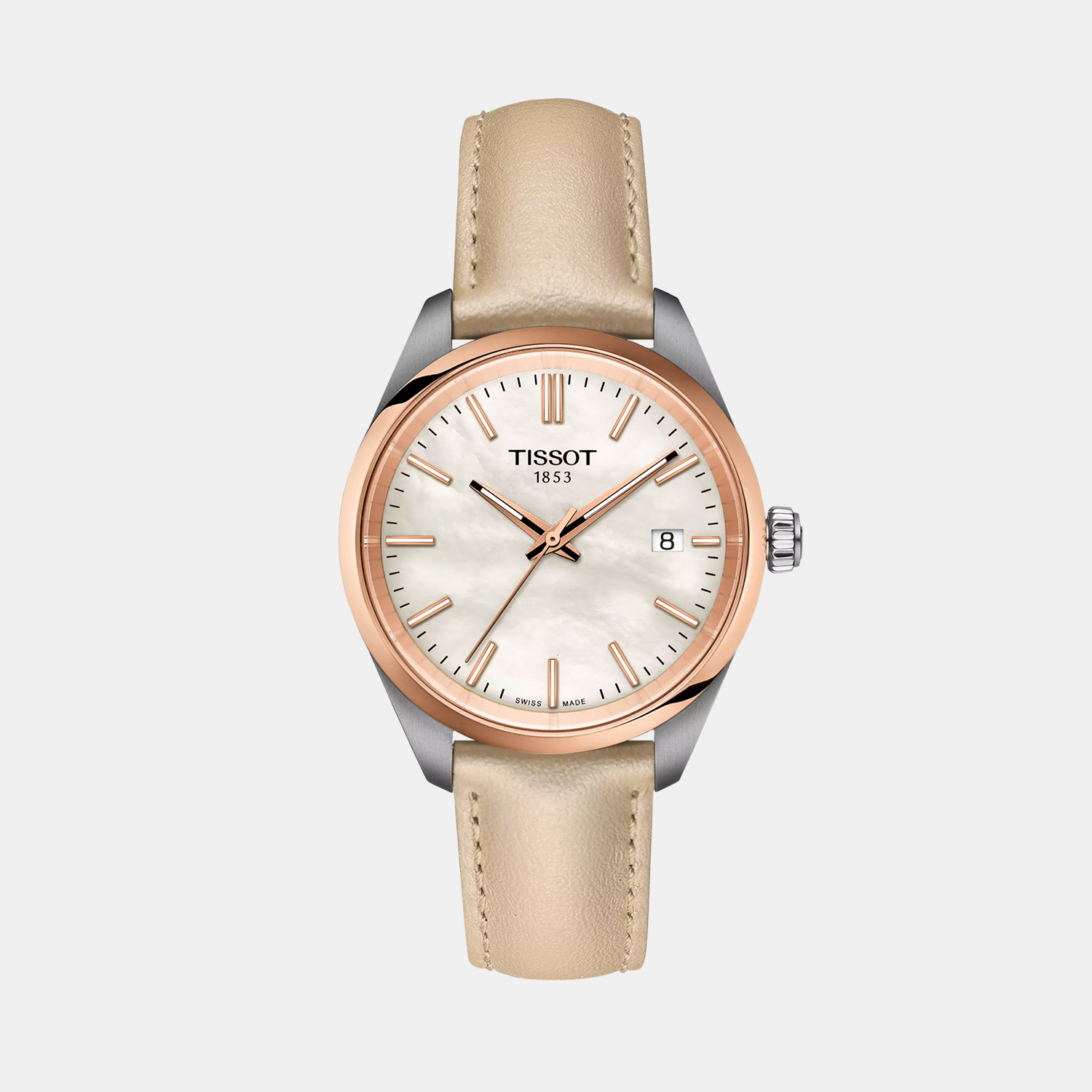 Tissot Round White Mother Of Pearl Analog watch