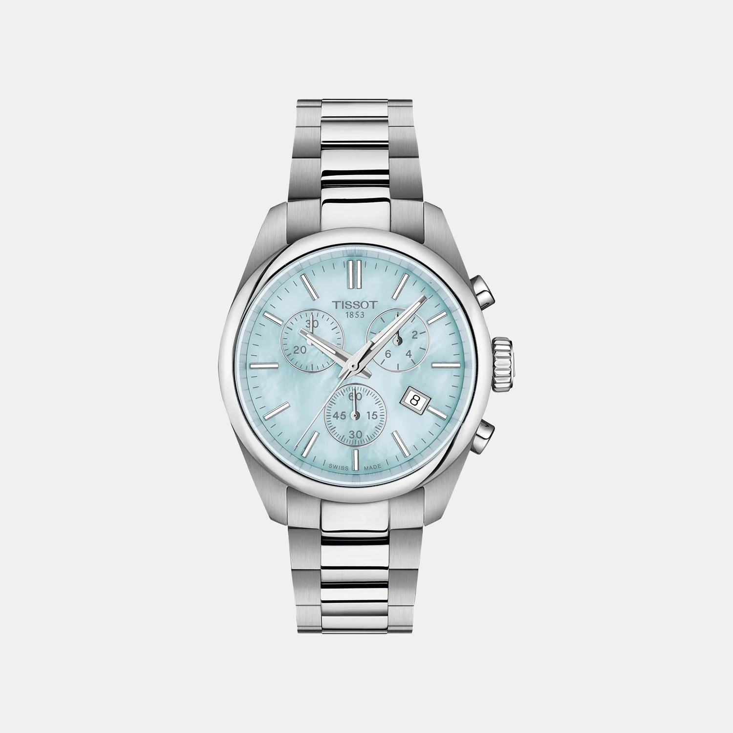 Pr 100 Women Quartz Blue Dial Chronograph Stainless Steel Watch T1502171113100