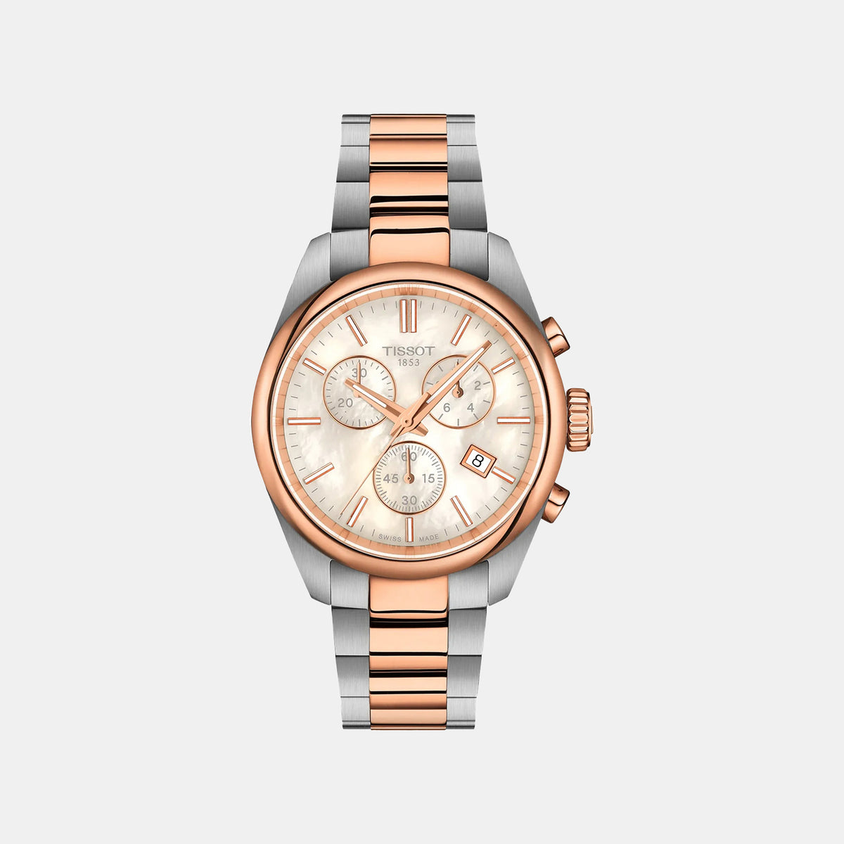PR 100 Women Quartz Mother Of Pearl Dial Analog Stainless Steel Watch T1502172211100