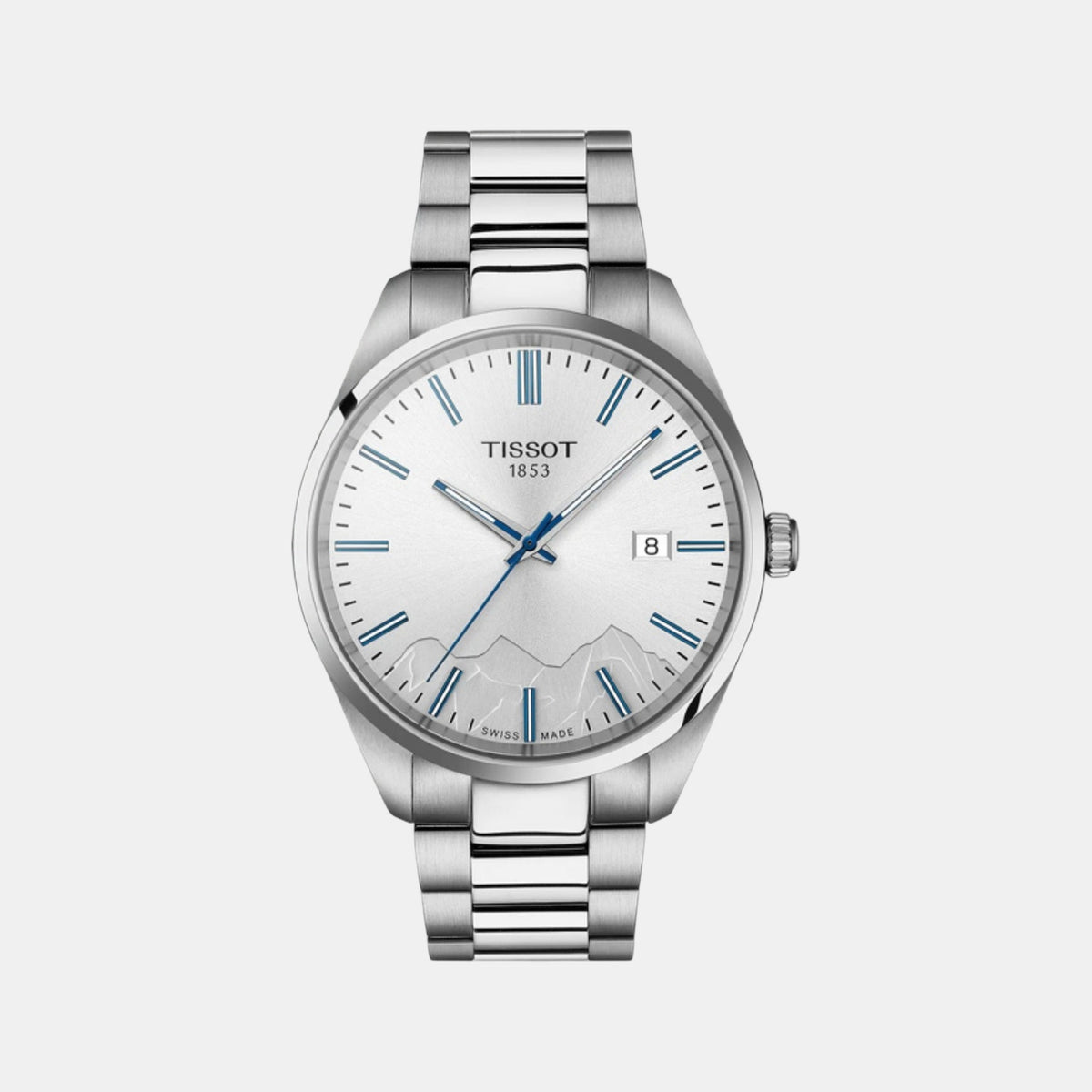 PR 100 Men Quartz Silver Dial Analog Stainless Steel Watch T1504101103100