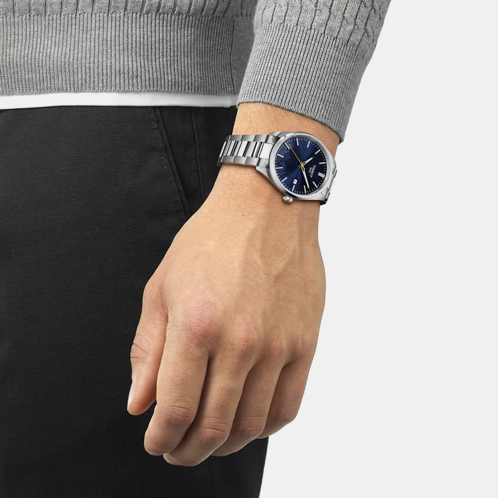 PR 100 Men Quartz Blue Dial Analog Stainless Steel Watch T1504101104102