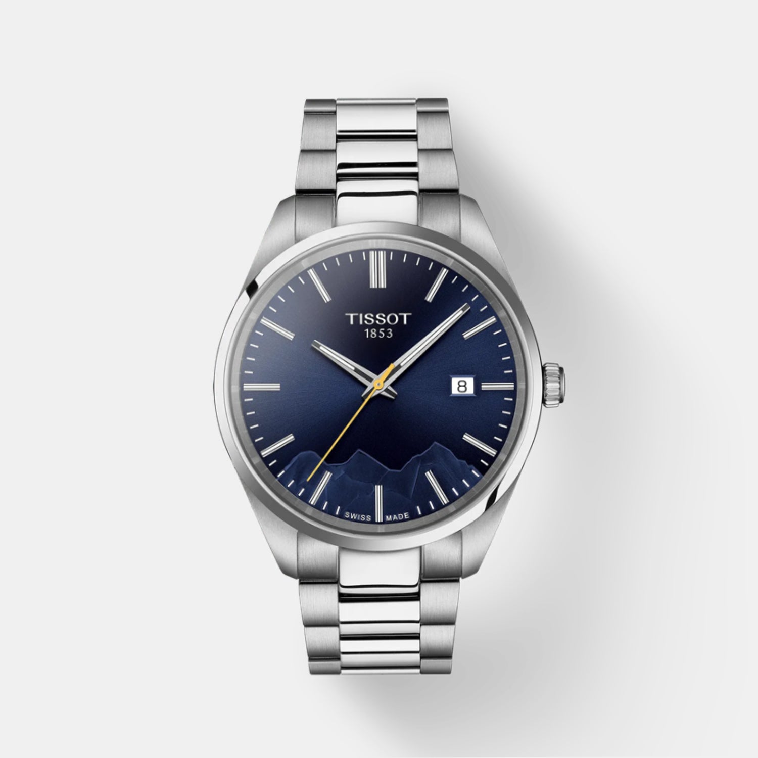 PR 100 Jungfraubahn Men Quartz Blue Dial Analog Stainless Steel Watch T1504101104102