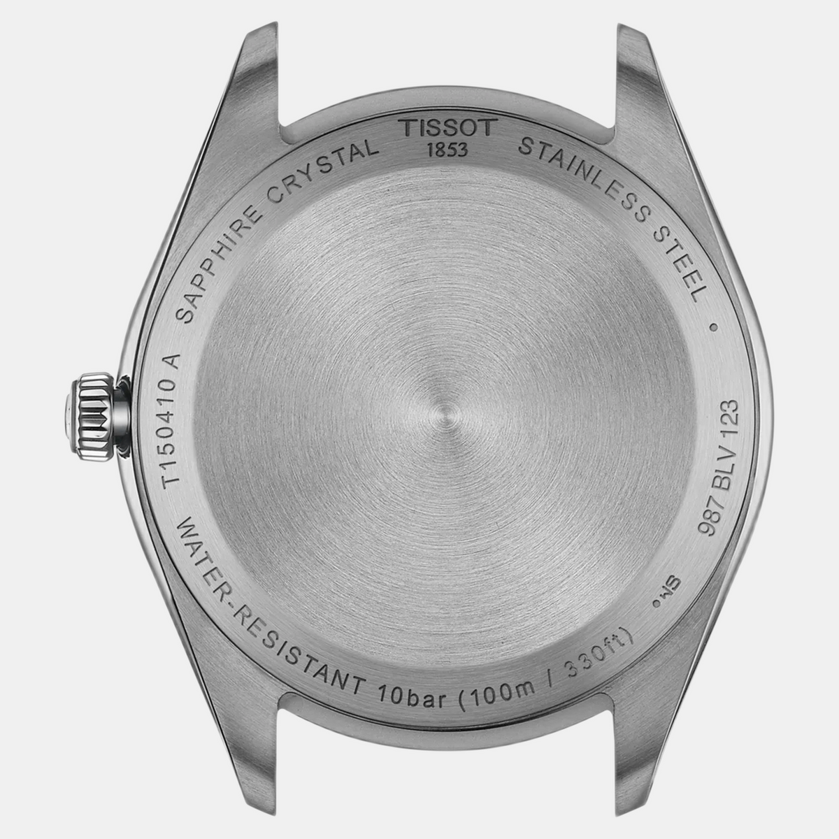 Pr 100 Men Quartz Grey Dial Analog Stainless Steel Watch T1504101108100