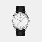 Pr 100 Men Quartz White Dial Analog Leather Watch T1504101601100