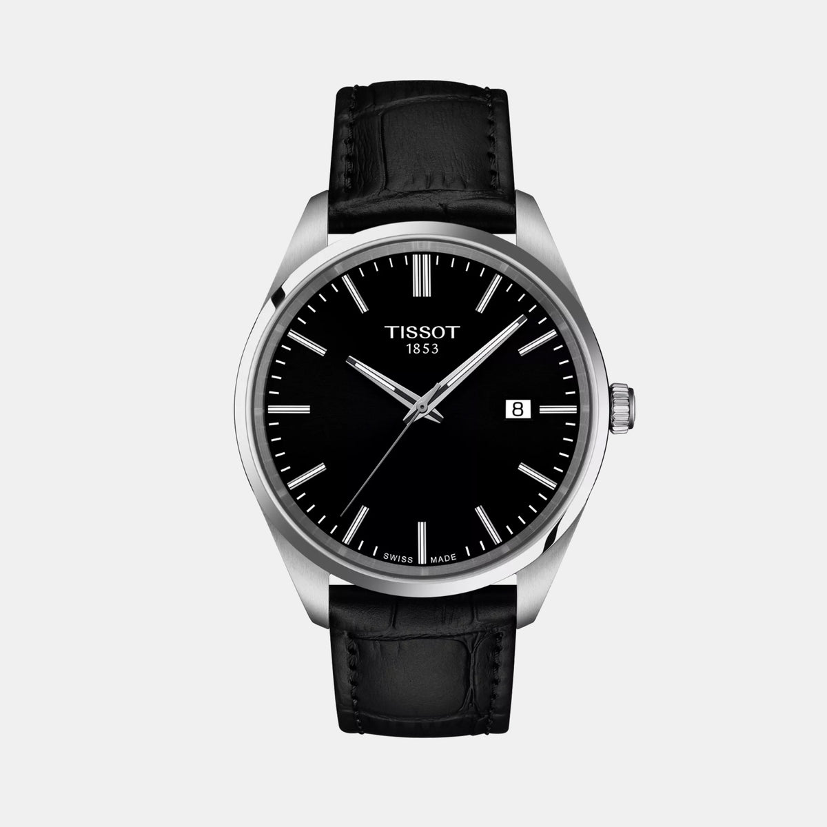 PR 100 Men Quartz Black Dial Analog Leather Watch T1504101605100
