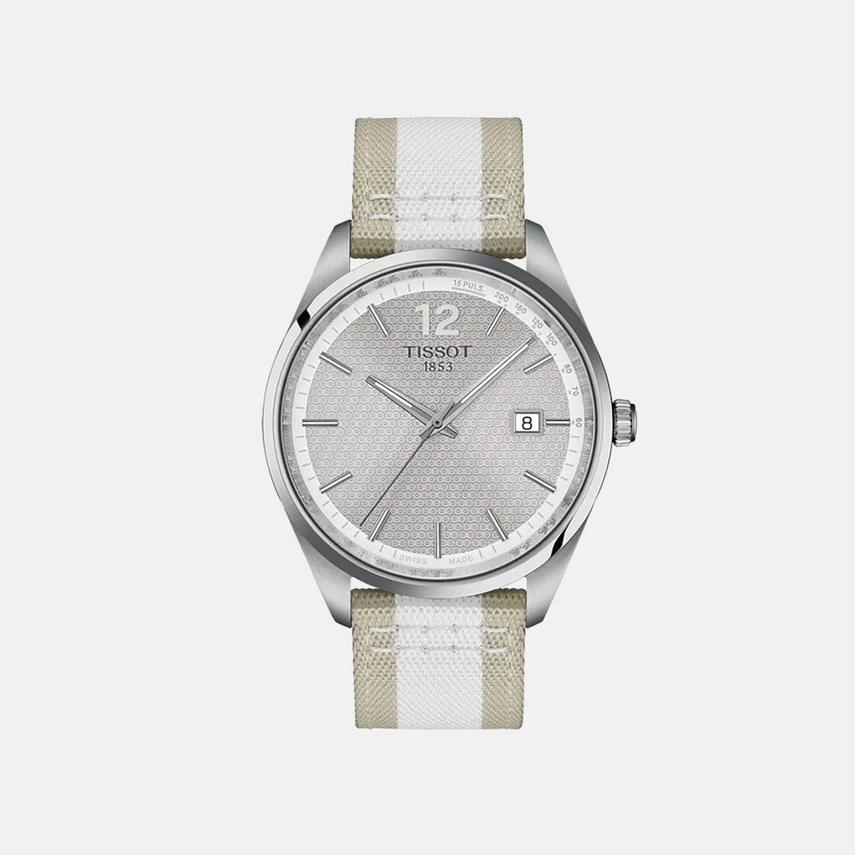PR 100 Men Quartz Grey Dial Analog Fabric Watch T1504101703700