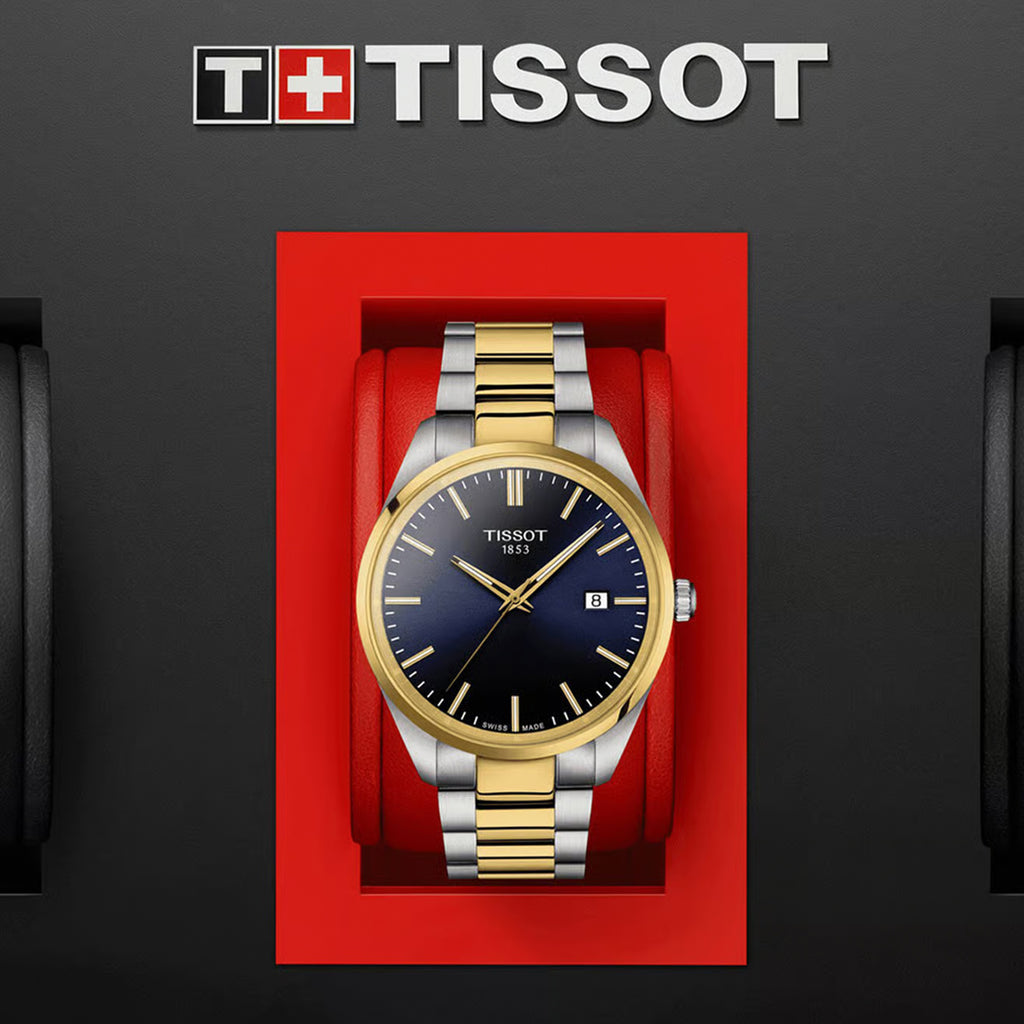 PR 100 Men Quartz Blue Dial Analog Stainless Steel Watch T1504102204100